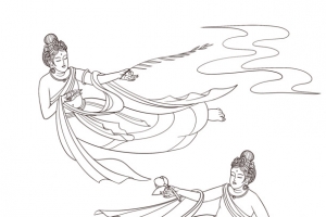 飞天嫦娥手绘