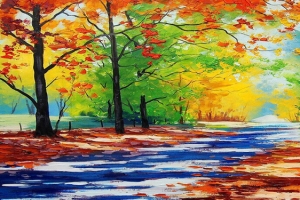 秋季油画背景