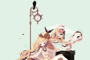 创意黄衣少女动漫插画