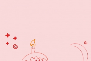 生日快乐红色简约海报