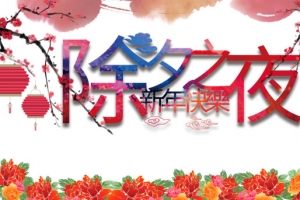 春节除夕之夜梅花灯笼花朵