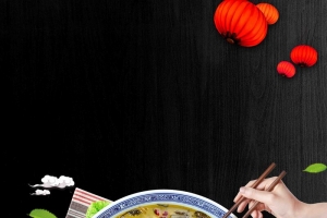 简约酸菜鱼美食海报