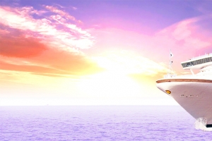 夕阳轮船图片海报宣传banner