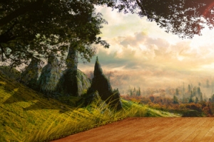 唯美森林城堡背景
