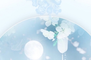蓝色古风花朵夜景