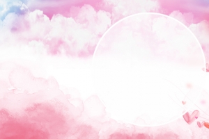 彩云梦幻蓝粉色女生节banner海报背景