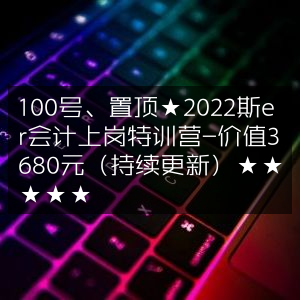 2022斯er会计上岗特训营（100号置顶）★价值3680元，持续更新★★★★★