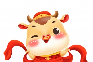 卡通金牛闹春形象
