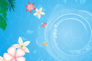 立夏恋曲梦幻浪漫手绘蓝色背景