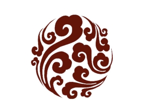 中国复古风圆形云花纹
