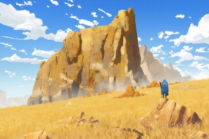 魔术师 剪影 草 岩石 4k壁纸 3840x2160