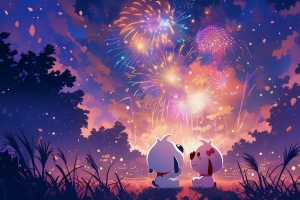 辛巴狗 烟花 2025幸福触手可及 4K壁纸