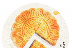 中秋节的手绘月饼