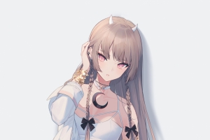女孩 少女 长袜子 小牛角 4k动漫手机壁纸