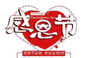 感恩节促销新品全场8折