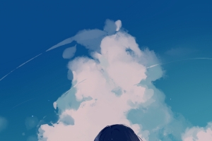 女生 黑发 校服 天空 自行车 手机壁纸