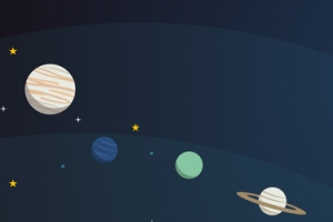 扁平卡通宇宙星空banner海报背景