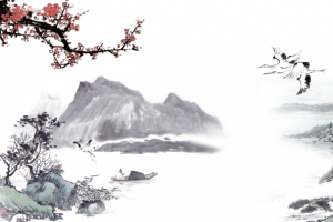 免扣中国风山水画PNG