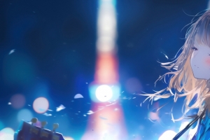 女孩 短发 兽耳 吉他 音乐 3440x1440动漫带鱼屏壁纸