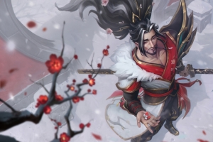 英雄联盟踏雪寻梅亚索 4K高清游戏壁纸3840x2160免费下载