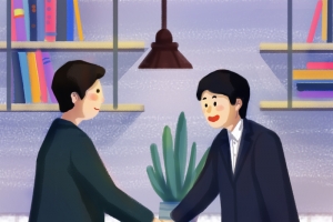 卡通扁平求职面试找工作背景图