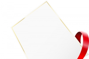 手绘金色边框飘带图案