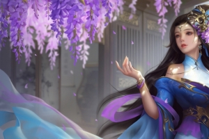 花藤诗赋SP蔡文姬 三国杀3440x1440高清带鱼屏壁纸