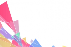 手绘彩色漂浮三角