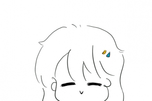 眯眼笑可爱女孩卡通