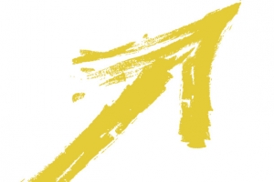 黄色笔刷直角箭头