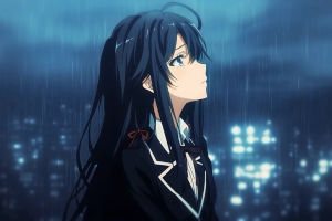 雪之下雪乃雨中2880x1800高清动漫壁纸免费下载