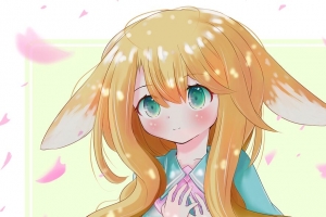 女孩 耳朵 连衣裙 动漫 艺术 4k壁纸 3840x2160