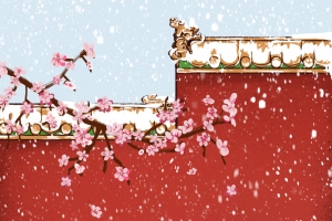 冬天大雪纷飞背景图