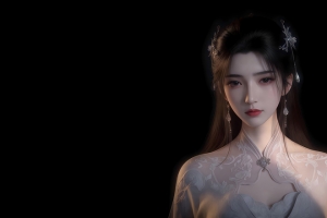 李慕婉 黑色背景 3440x1440带鱼屏壁纸