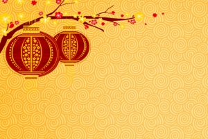 春节小孩简约金色banner背景