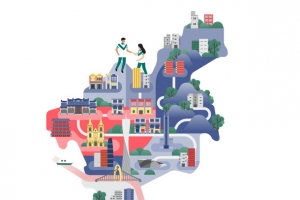 扁平城市世界旅游日素材