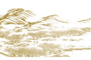 中国山水线描稿素材