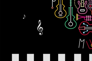 音乐社团招新霓虹banner