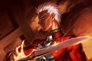 手绘插画刀光剑影