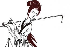 古代水墨美女