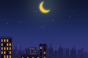 深夜手绘母婴用品唯美海报背景