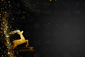 圣诞节黑金简约大气淘宝星空banner