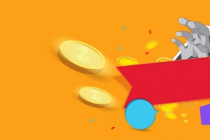 电商促销金币背景banner