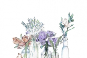 手绘插花