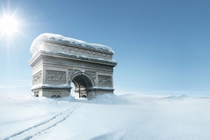 蓝天  雪地
