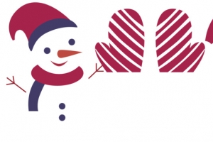 卡通圣诞老人雪人