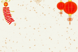 黄色扁平春节喜庆灯笼挂鞭炮主图