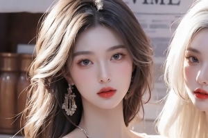 报纸墙 姐妹 两个美女 3440*1440带鱼屏壁纸