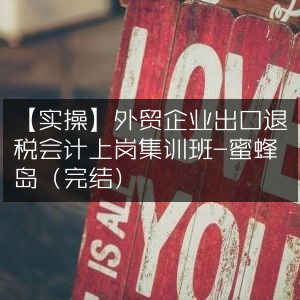 实操外贸企业出口退税会计速成集训班-蜜蜂岛（已结束）
