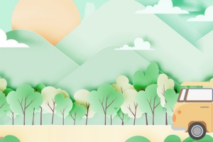 国庆出游季可爱卡通banner